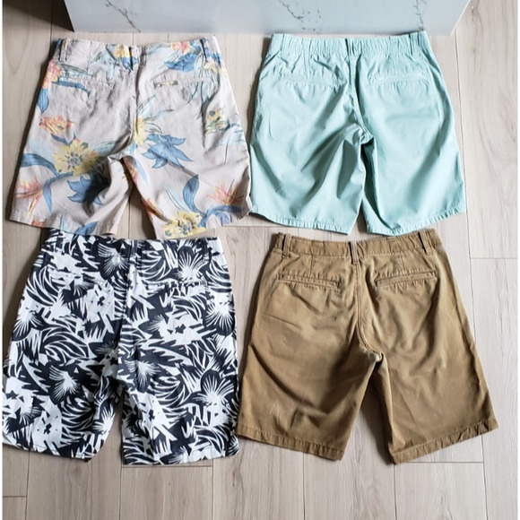 GAP Shorts Lot Mens 29 4pc Floral Geo Mint Brown Tan Chino Lived-In Fit Cotton - Picture 3 of 16